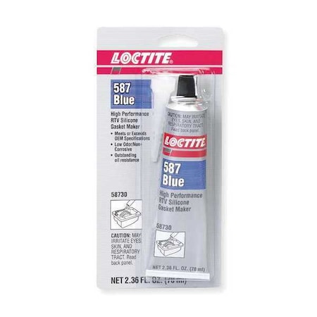 Low Odor, Noncorrosive RTV Gasket Maker, 70 mL, Blue, Temp Range -75 to 500 Degrees F MPN:135504