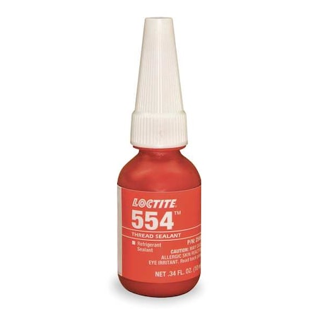 Pipe Thread Sealant 0.3 fl oz, Bottle, 554, Red, Liquid MPN:231643