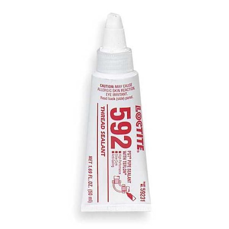 Pipe Thread Sealant 8.5 fl oz, Tube, 592, Off-White, Paste MPN:88568