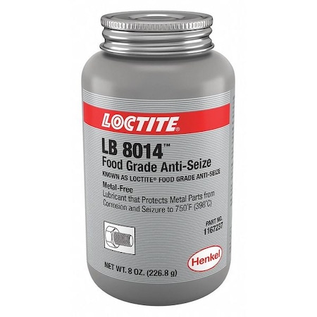 Anti-Seize, Food Grade, Brush-Top Can, 8 oz, Non-Metallic Base, Paste, 750 Degrees F Max MPN:1167237