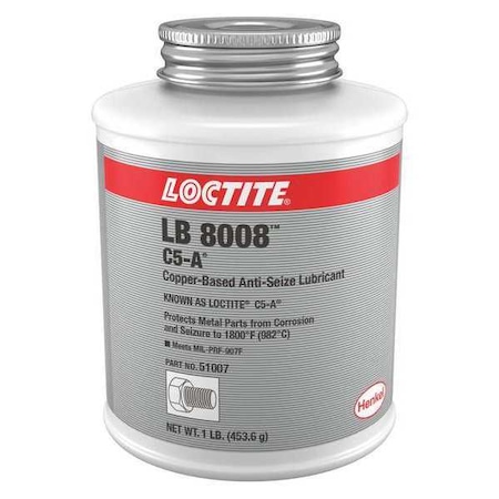 Anti-Seize, General Purpose Anti-Seize, Brush-Top Can, 1 lb, Copper Base, Paste, 1800 Degrees F Max MPN:160796