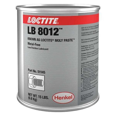 Anti Seize, Moly Paste, Metal-Free LB 8012™ Moly Paste MPN:226801