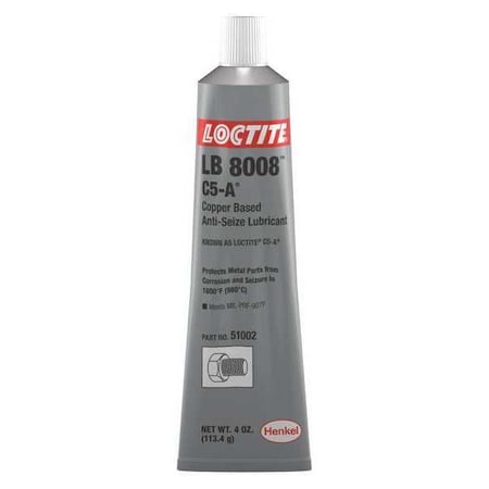 Anti-Seize, General Purpose, Tube, 4 oz, Copper Base, Paste, 1800 Degrees F Max MPN:234194