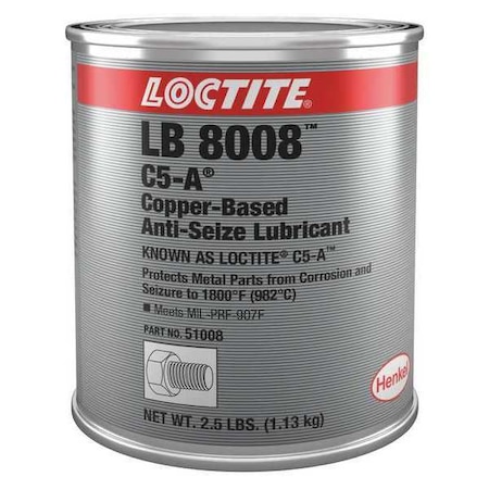 Anti-Seize, General Purpose, Can, 2.5 lb, Copper Base, Paste, 1800 Degrees F Max MPN:234204
