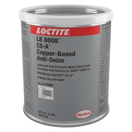 Anti-Seize, General Purpose, Can, 8 lb, Copper Base, Paste, 1800 Degrees F Max MPN:234207