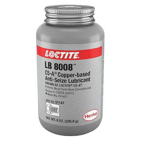 Anti-Seize, General Purpose, Brush-Top Can, 8 oz, Copper Base, Paste, 1800 Degrees F Max MPN:234263