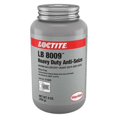 Anti-Seize, Heavy Duty, Brush-Top Can, 9 oz, Non-Metallic Base, Paste, 2400 Degrees F Max MPN:234347