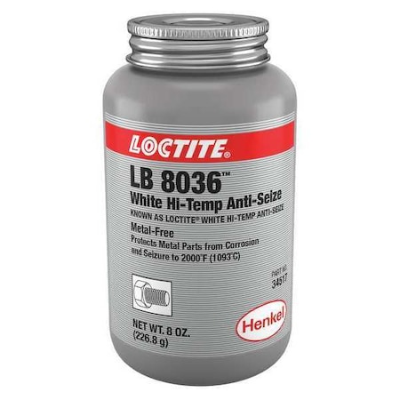 8 OZ. Btc White Hi-Tempanti-Seize MPN:302677