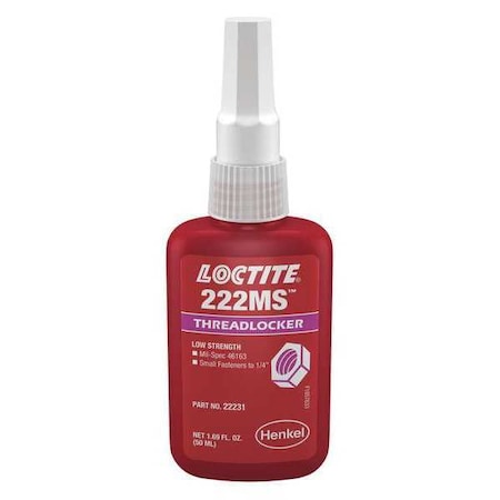 50-Ml Threadlocker 222MSLOW/Strength/Small Screw MPN:135334