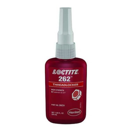 Threadlocker, LOCTITE 262, Red, High Strength, Liquid, 250 mL Bottle MPN:135375