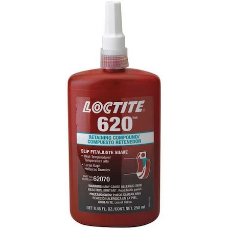 Retaining Compound, 620 Series, Green, Liquid, High-Temperature Resistant, 250 mL Bottle MPN:135515
