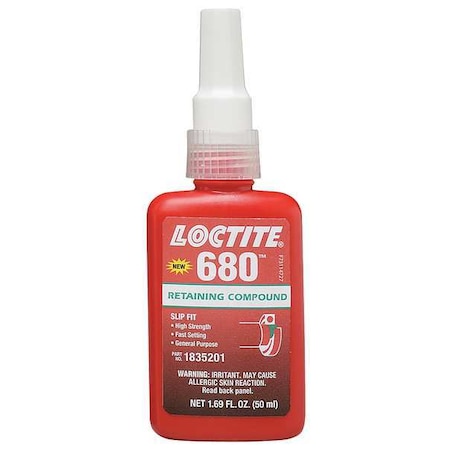 Retaining Compound, 680 Series, Green, Liquid, High Strength, 50 mL Bottle MPN:1835201