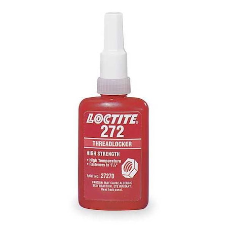 Threadlocker, LOCTITE 272, Red, High Strength, Liquid, 250 mL Bottle MPN:195542