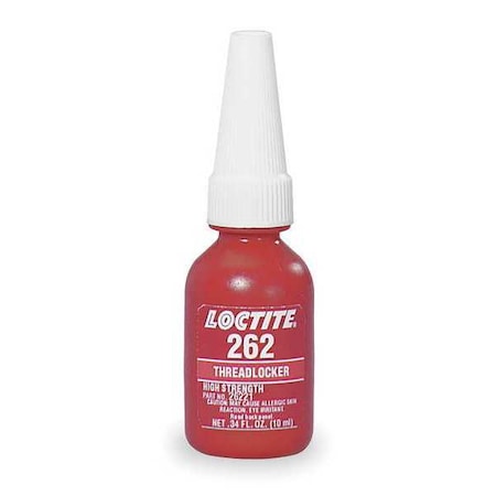 Threadlocker, LOCTITE 262, Red, High Strength, Liquid, 10 mL Bottle MPN:231926