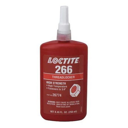 Threadlocker, LOCTITE 266, Red, High Strength, Liquid, 250 mL Bottle MPN:232331
