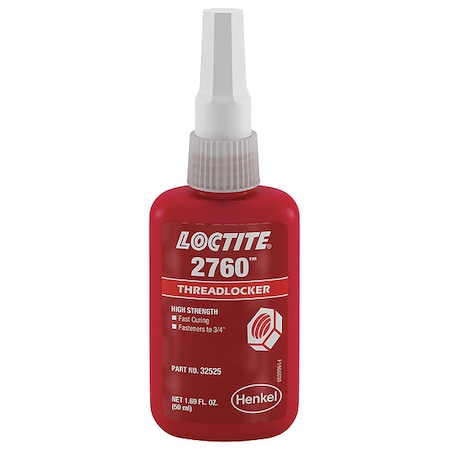 Threadlocker, LOCTITE 2760, Red, High Strength, Liquid, 10 mL Bottle MPN:303441