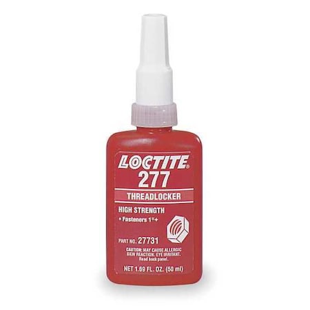 Threadlocker, LOCTITE 277, Red, High Strength, Liquid, 250 mL Bottle MPN:88449