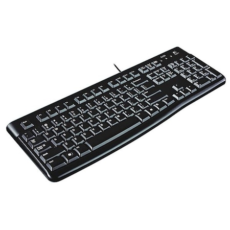 K120 Ergonomic Desktop Wired Keyboard, USB, Black MPN:LOG920002478