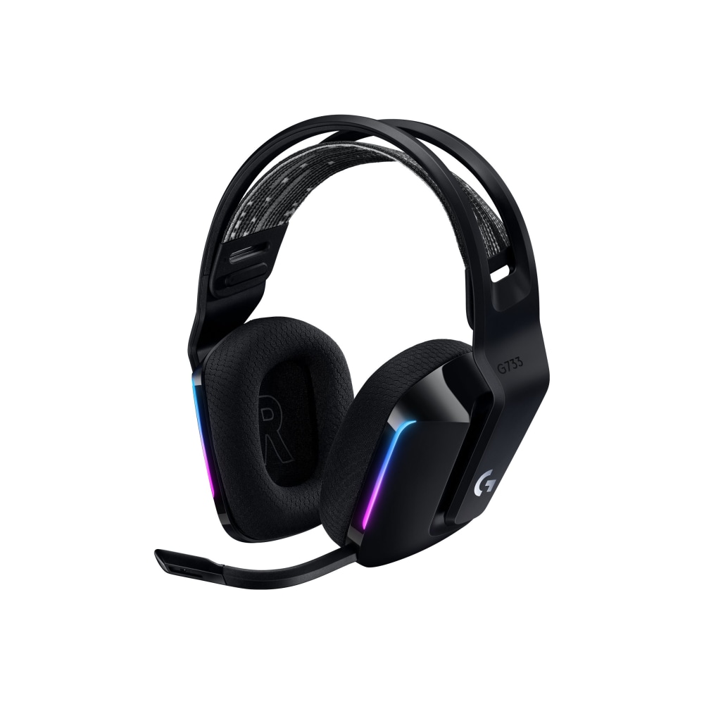 Logitech G733 Lightspeed Wireless RGB Gaming Headset - Stereo - Wireless - 65.6 ft - 5 Kilo Ohm - 20 Hz to 20 kHz - 981000863 MPN:981-000863