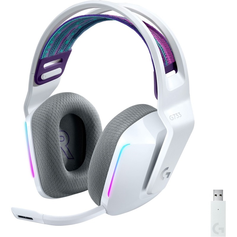 Logitech G733 Lightspeed Wireless RGB Gaming Headset - Stereo - Wireless - 65.6 ft - 5 Kilo Ohm - 20 Hz to 20 kHz - 981000882 MPN:981-000882