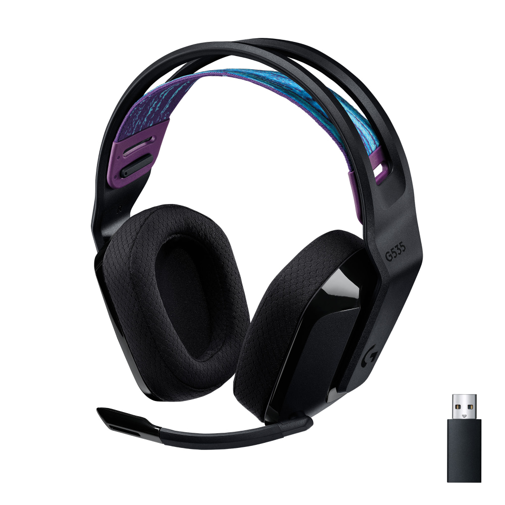 Logitech G535 Lightspeed Wireless Gaming Headset - Lightweight On-Ear Headphones, Compatible with PC, PS4, PS5, USB Rechargeable - Black MPN:981-000971