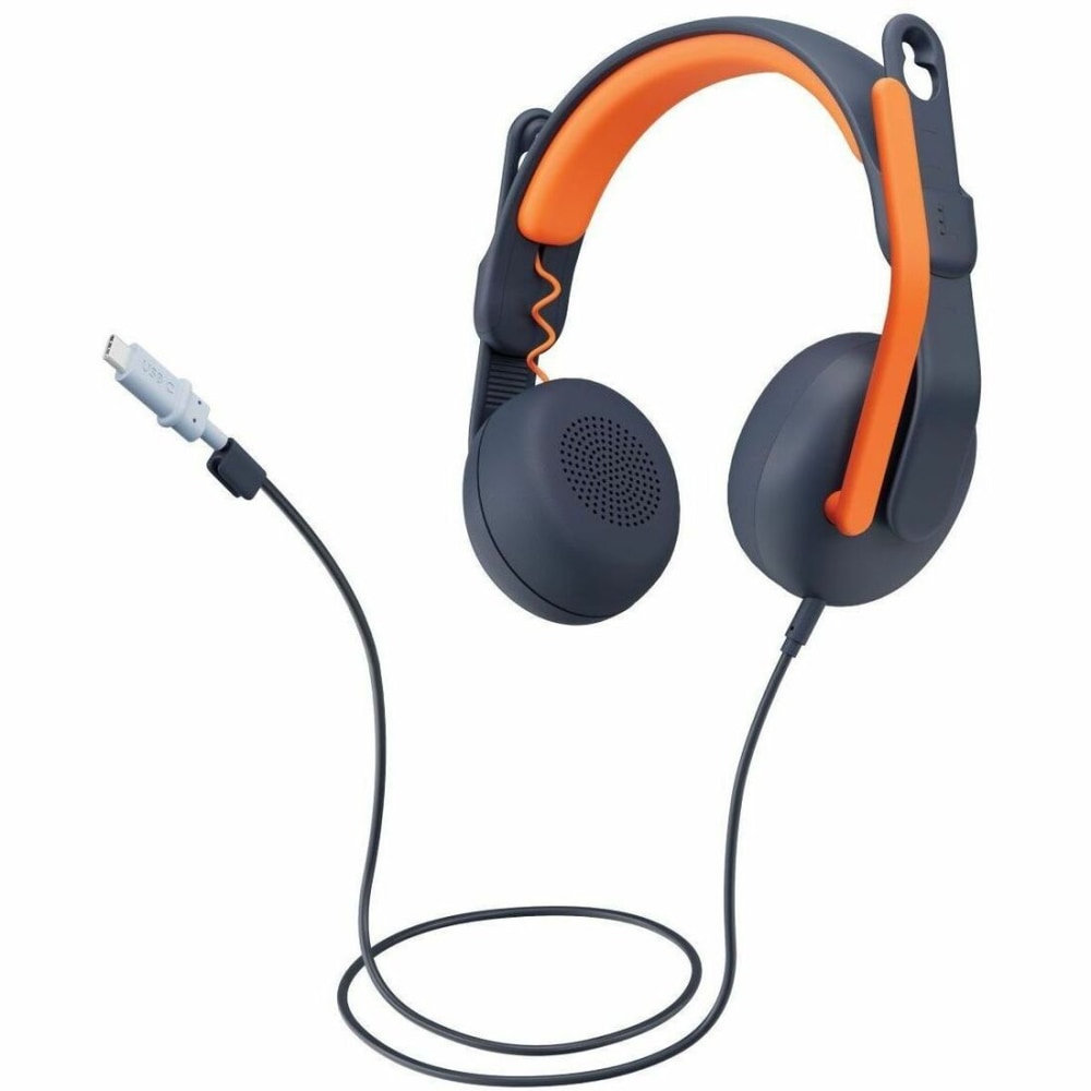 Logitech Zone Learn Headset - Stereo - USB Type C - Wired - On-ear - Binaural - Circumaural - 4.30 ft Cable - 981001367 MPN:981-001367