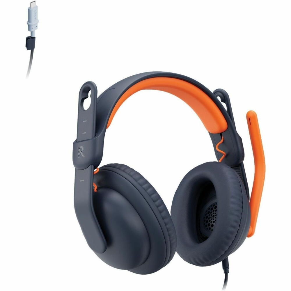 Logitech Zone Learn Wired Headset with Microphone for Learners, Comfortable and Adjustable Fit for Kids, USB C, 981001383 MPN:981-001383