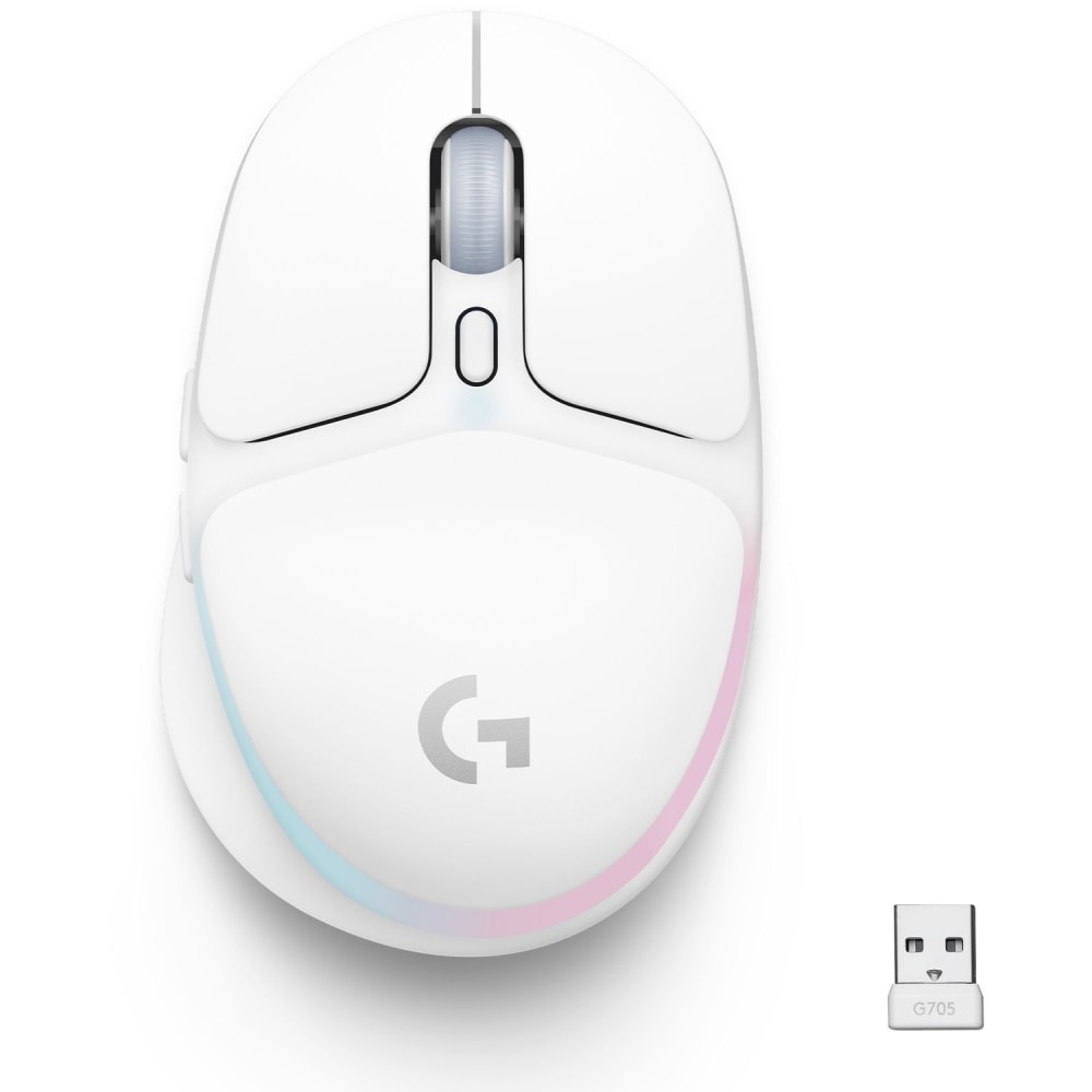 Logitech G705 Gaming Mouse - Wireless - Bluetooth/Radio Frequency - Rechargeable - White Mist - USB - 910006365 MPN:910-006365