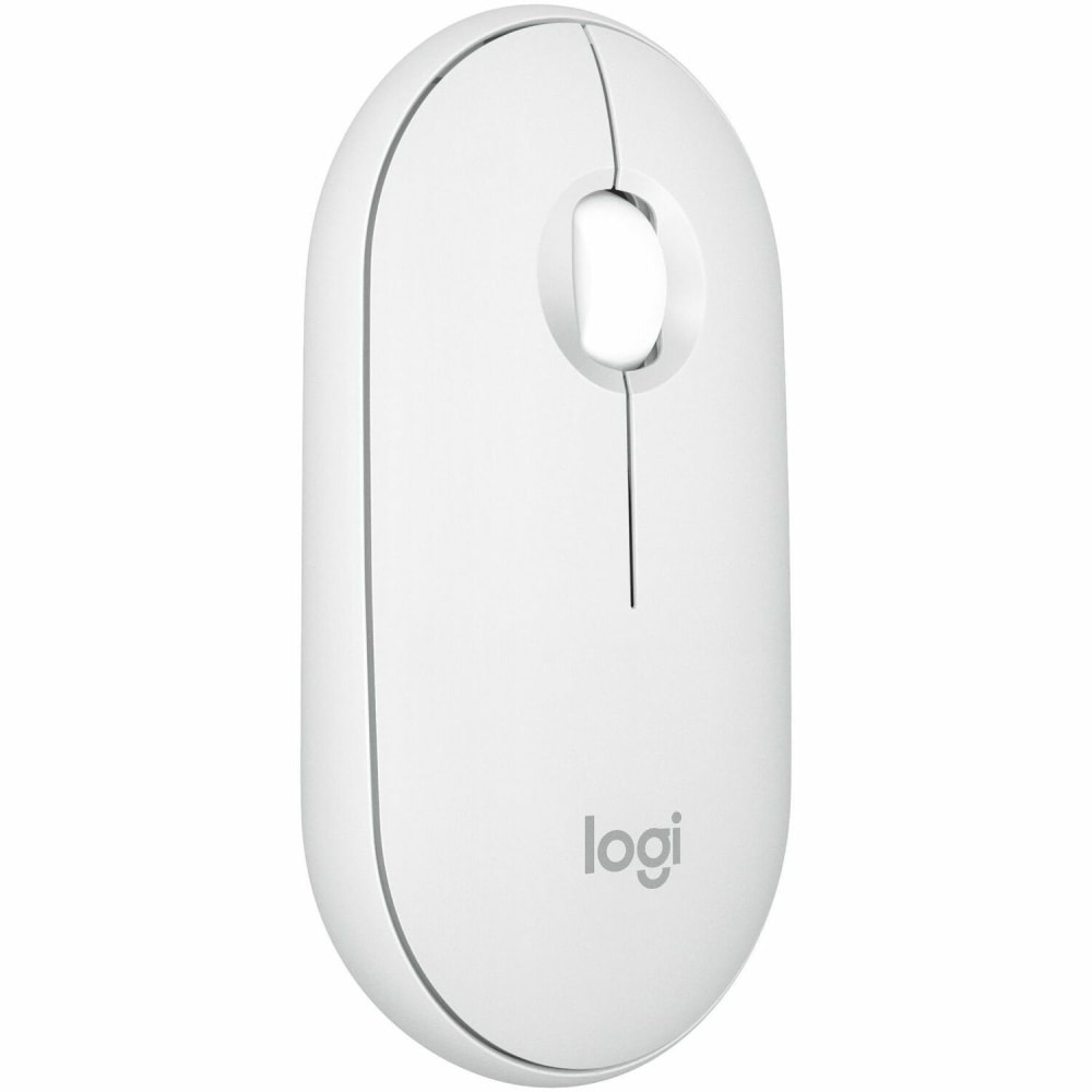 Logitech Pebble Mouse 2 M350s Slim Bluetooth Wireless Mouse, Portable, Customizable Button, Quiet Clicks, Tonal White - 910007022 MPN:910-007022