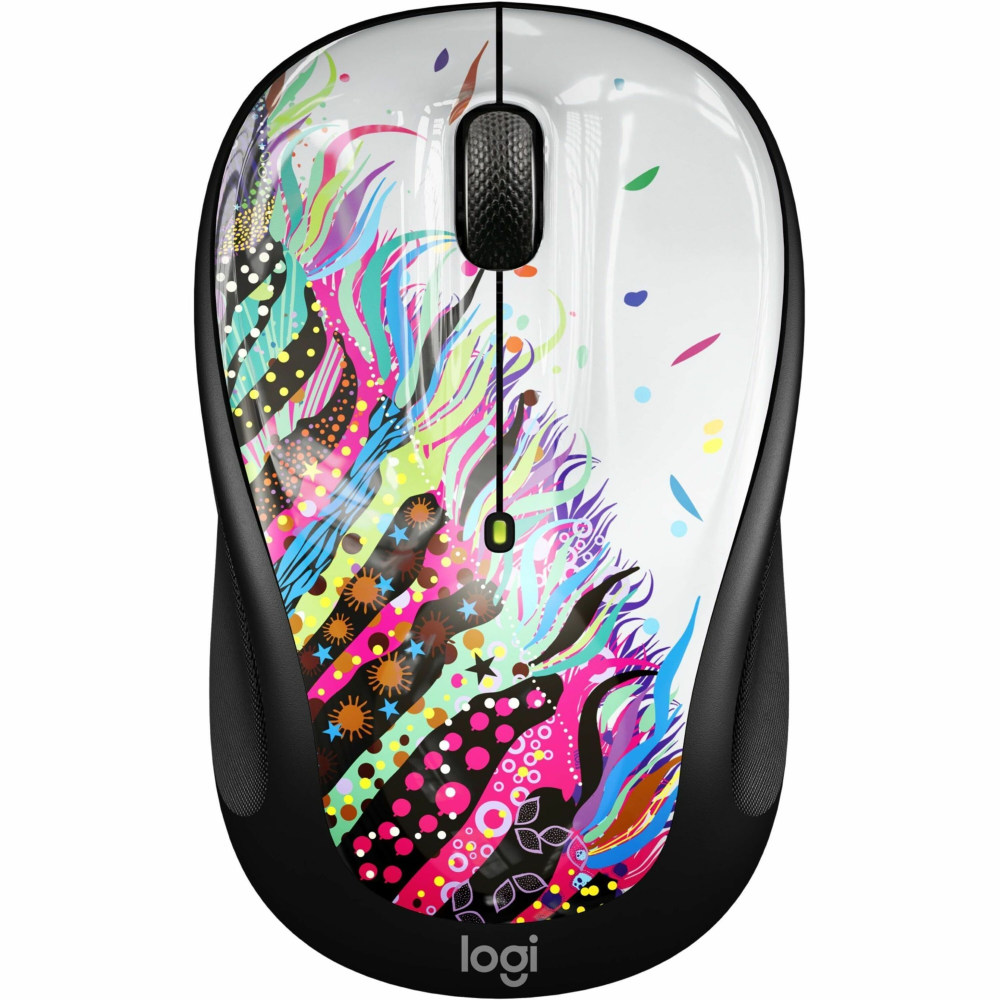 Logitech M325s Wireless Mouse, 2.4 GHz with USB Receiver, 1000 DPI Optical Tracking, Celebration Black - 910-006828 MPN:910-007525