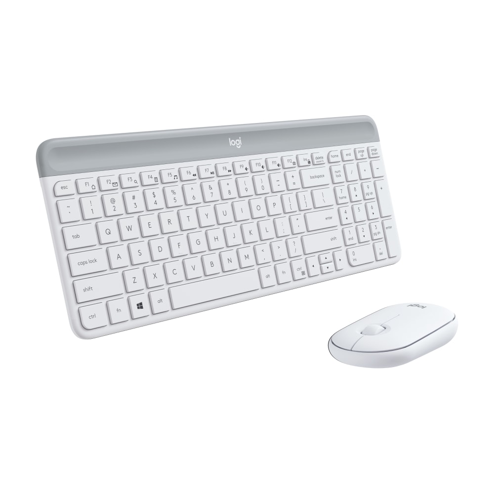 Logitech MK470 Slim Wireless Keyboard and Mouse Combo - Modern Compact Layout, Ultra Quiet - Off White MPN:920-009443