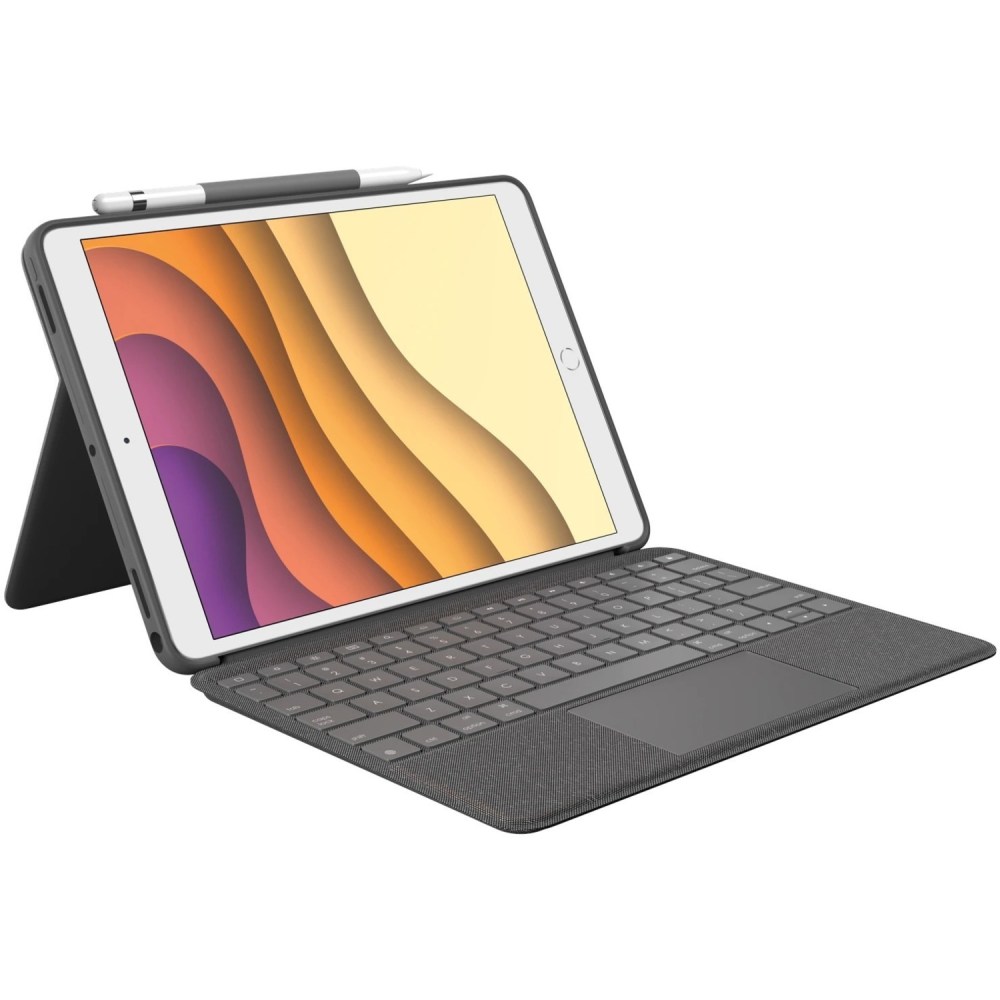 Logitech Combo Touch Keyboard/Cover Case iPad (7th Generation), iPad (9th Generation), iPad (8th Generation) Tablet - 920009608 MPN:920-009608