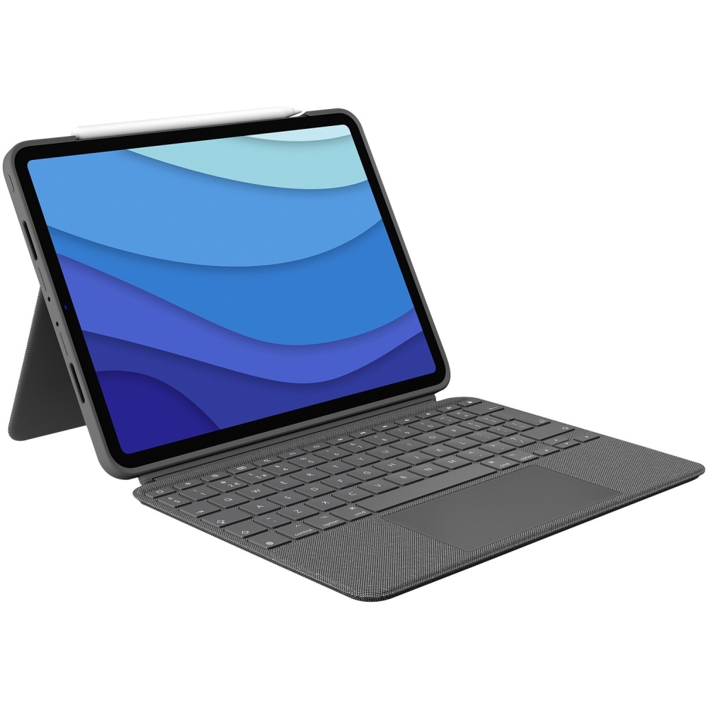 Logitech Combo Touch Keyboard/Cover Case for 11in Apple, Logitech iPad Pro, iPad Pro (2nd Generation), iPad Pro (3rd Generation) Tablet - Oxford Gray MPN:920-010095