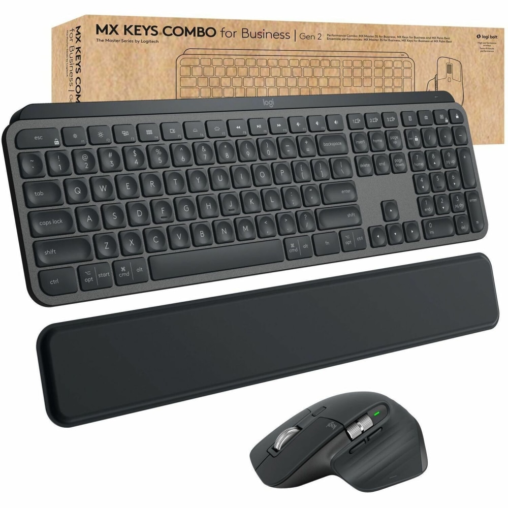 Logitech MX Keys Combo for Business Keyboard & Mouse - USB Wireless Bluetooth Keyboard - USB Wireless Bluetooth Mouse - 920010923 MPN:920-010923