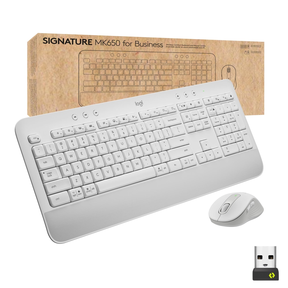Logitech Signature MK650 Combo For Business Wireless Mouse and Keyboard Combo, Off White MPN:920-011018