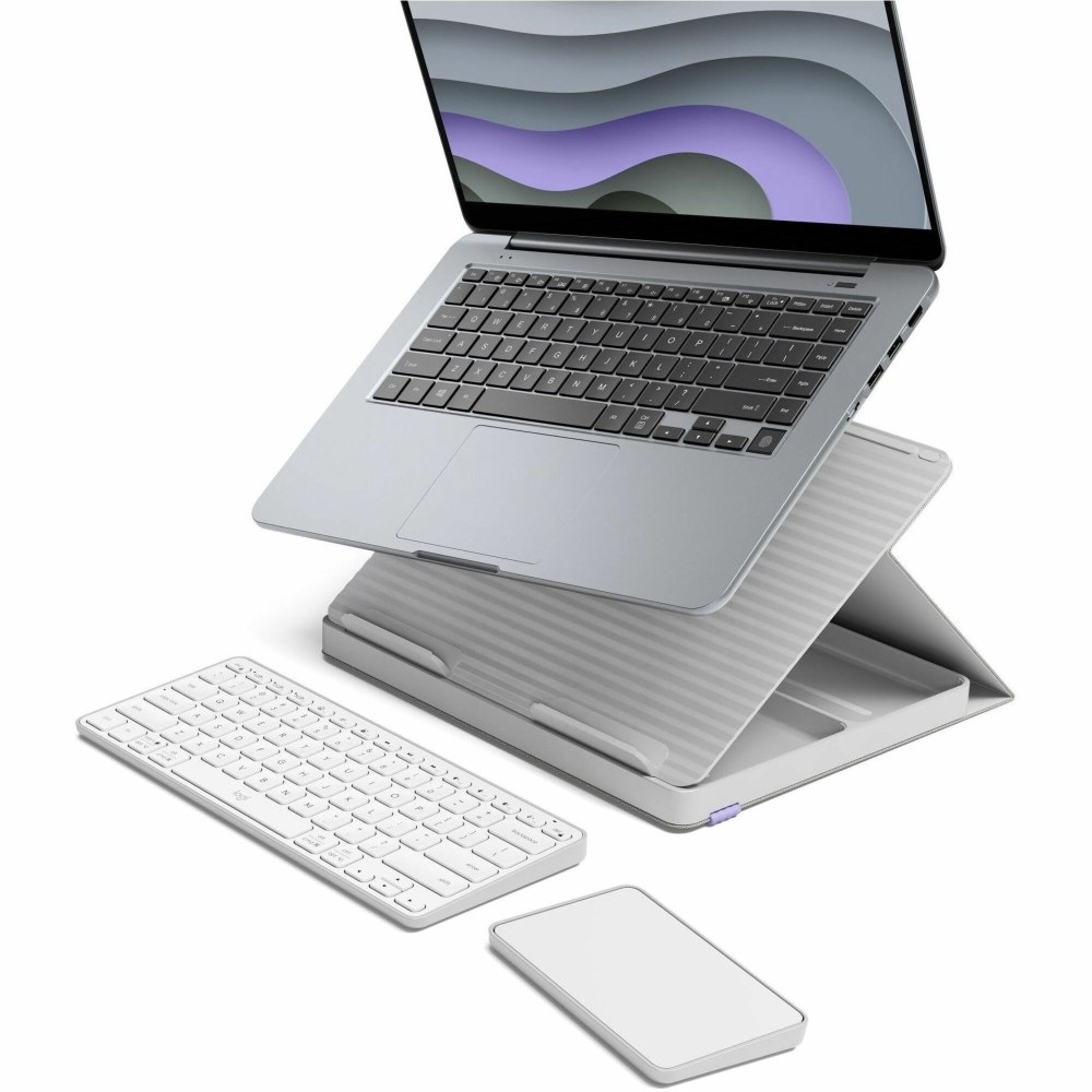 Logitech Casa Pop-Up Desk Work From Home Kit with Laptop Stand, for Laptop/MacBook (10in to 17in), Sand/Off-white - Nordic Calm MPN:920-011238