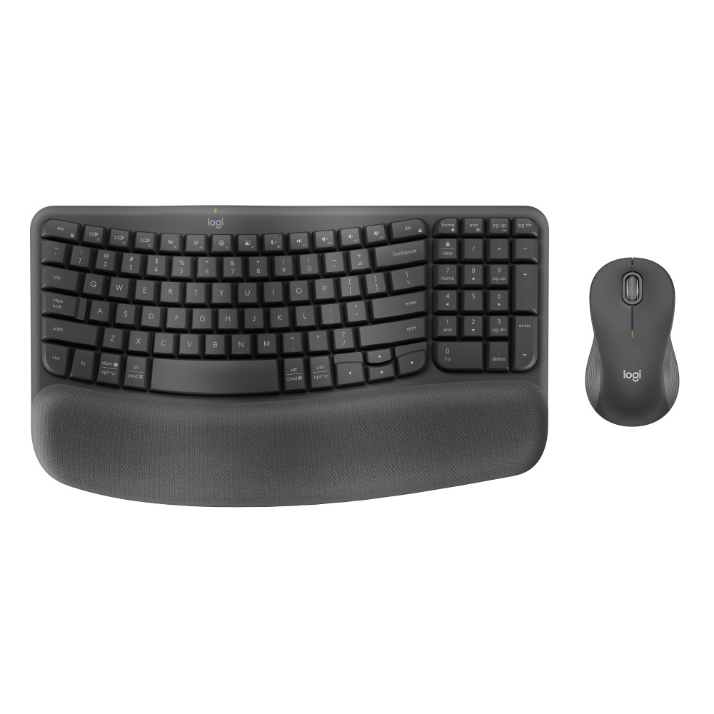 Logitech Wave Keys MK670 Wireless Ergonomic Keyboard And Signature M550 L Wireless Mouse Combo, Graphite, 920-012059 MPN:920-012059