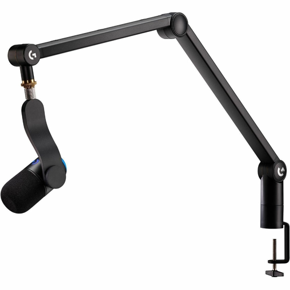 Logitech G Compass Desktop Boom Arm - 2.43 lb Load Capacity - Aluminum - Black MPN:955-000074