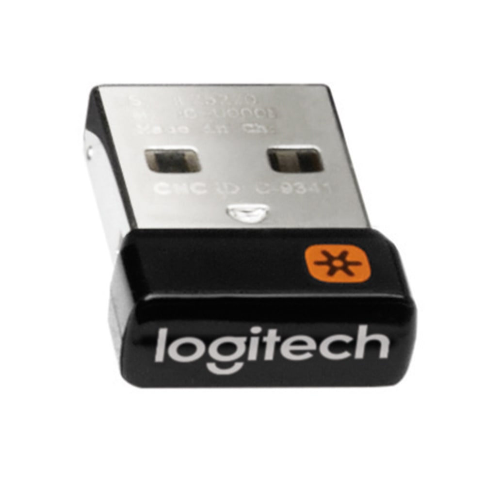 Logitech USB Unifying Receiver, 5/8inH x 3/8inW x 1/4inD, Black, 910-005235 MPN:910-005235