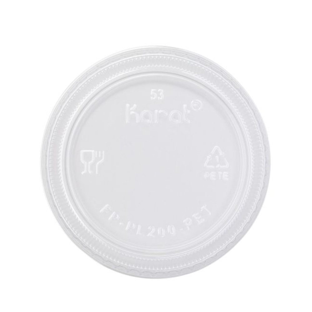 Karat Plastic Lids For 2 Oz Portion Cups, Clear, Case Of 2, 500 Lids MPN:FP-PL200-PET