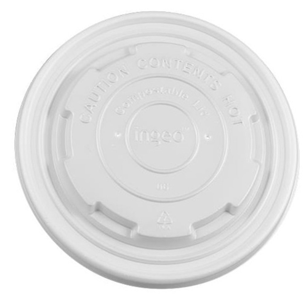 Karat Earth PLA Lids For 12-16 Oz Paper Food Containers, White, Case Of 500 Lids MPN:KE-KDL114