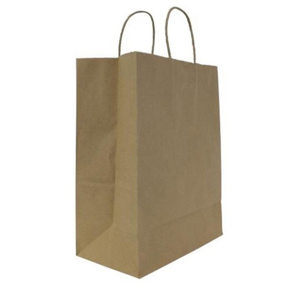 Karat Kraft Laguna Paper Shopping Bags, 13 3/8in x 5 3/8in x 9 1/2in, Brown, Case Of 250 Bags MPN:FP-SB110