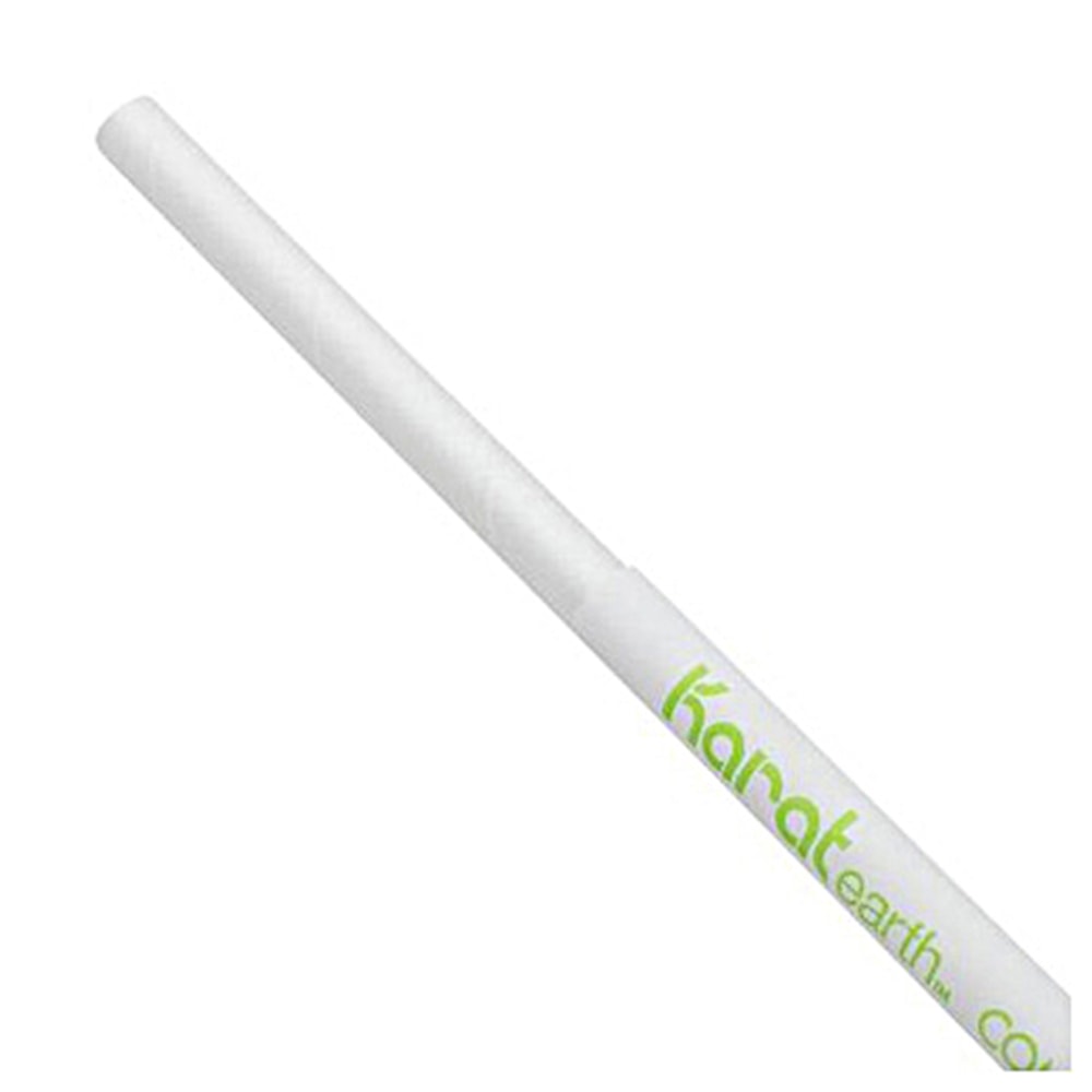 Karat Earth Jumbo Wrapped Paper Straws, 7-3/4in x 3/16in, White, Case Of 2000 Straws MPN:KE-C9300W