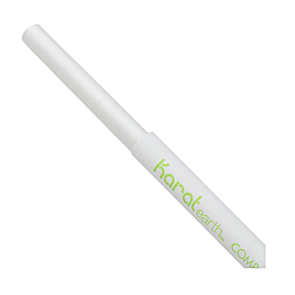 Karat Earth Giant Wrapped Paper Straws, 7-3/4in x 1/4in, White, Case Of 2000 Straws MPN:KE-C9330W