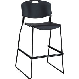 Lorell® Heavy-Duty Bistro Stacking Chairs - Black - Set of 2 LLR62535