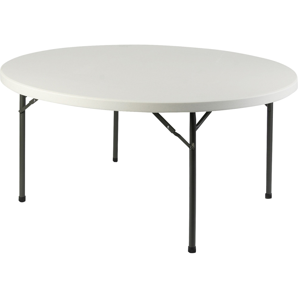 Lorell Banquet Folding Table, Round Top x 60in Table Top Diameter, 29.3inH, Platinum/Gray MPN:60326