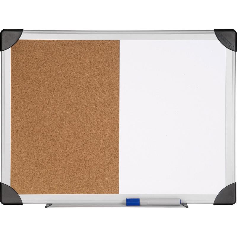 Lorell Dry-Erase Cork Combo Board, 18in x 24in, Aluminum Frame With Silver Finish (Min Order Qty 2) MPN:19290