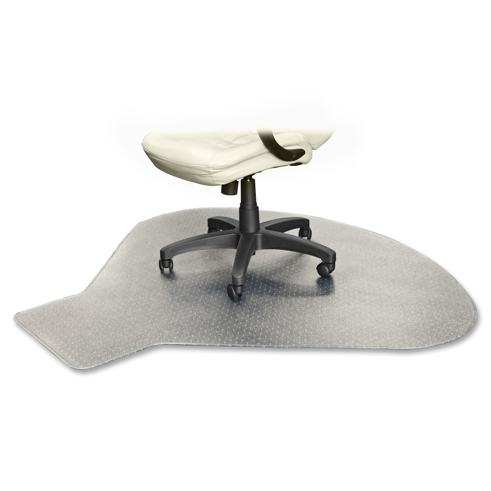 Lorell PlushMat Medium Pile Studded Chair Mat, For L-Workstation With Lip, 60
