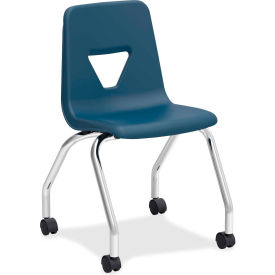 Lorell® Classroom Mobile Chair - Polypropylene - Navy - 2/PK 99910