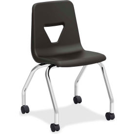 Lorell® Classroom Mobile Chair - Polypropylene - Black - 2/PK 99911